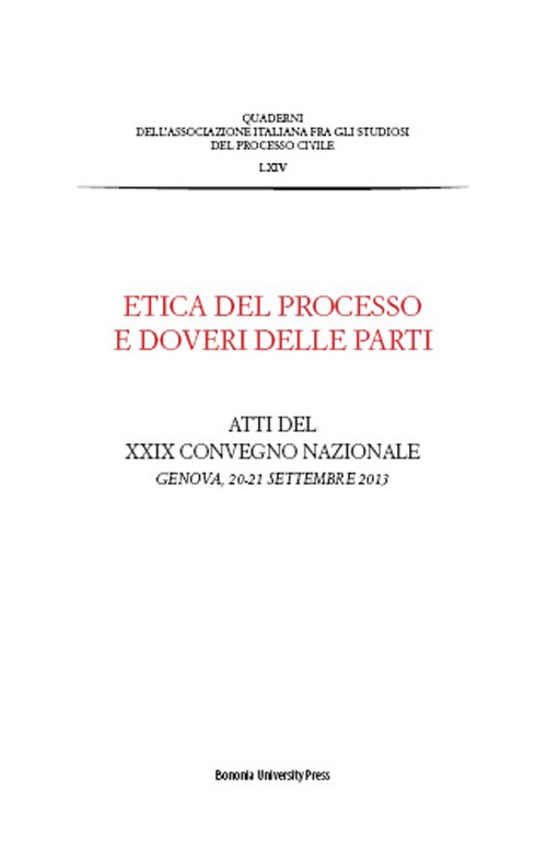 Etica del processo e doveri delle parti - Bologna University Press