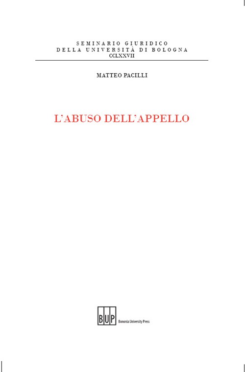 L’abuso dell’appello - Bologna University Press