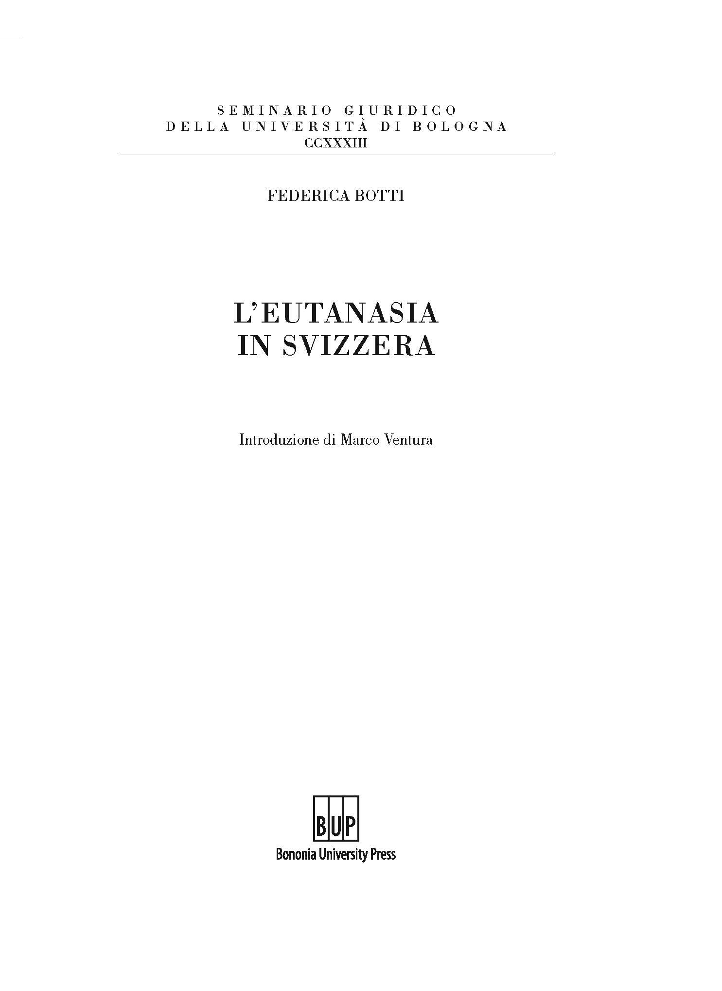 L'Eutanasia in Svizzera - Bologna University Press