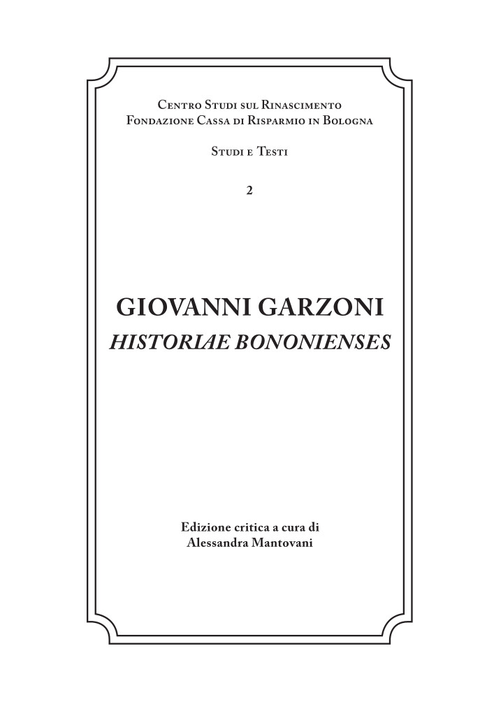 Giovanni Garzoni - Bologna University Press