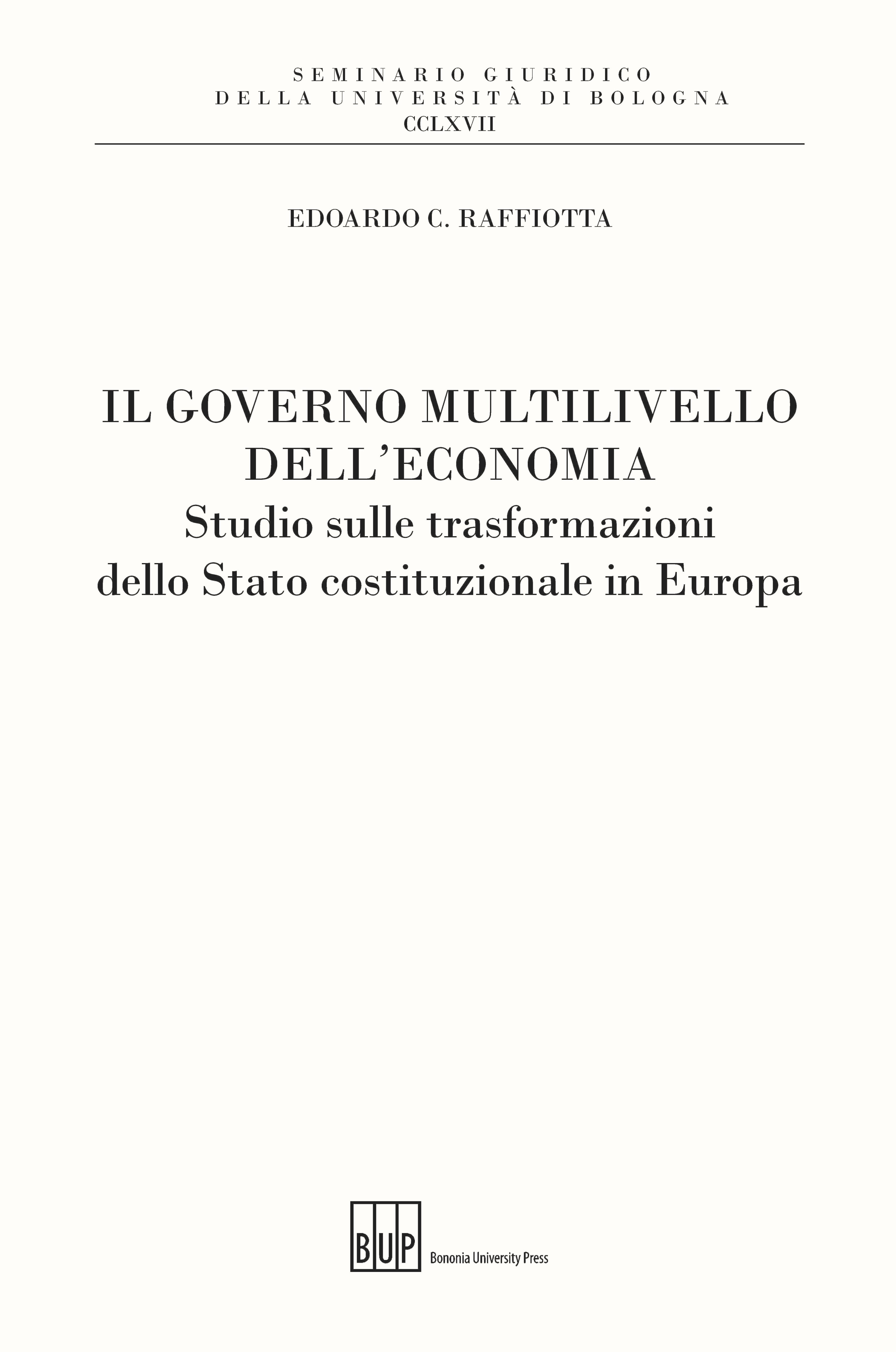 Il governo multilivello dell'economia - Bologna University Press