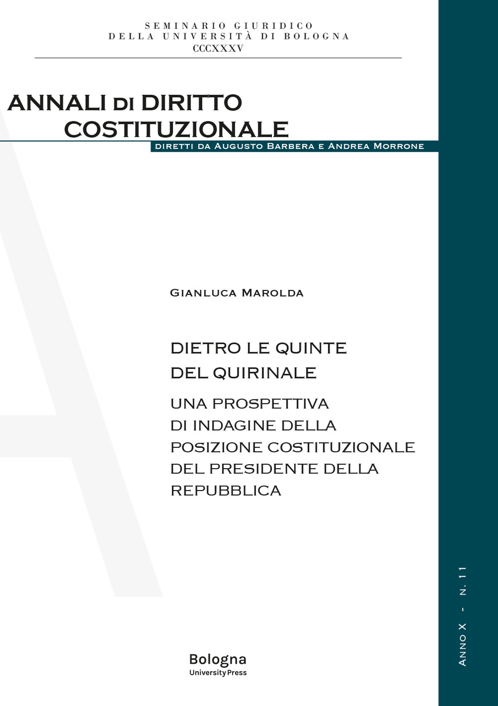 Dietro le quinte del Quirinale - Bologna University Press